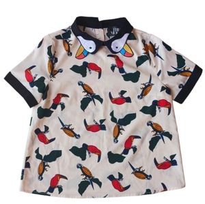 "The moon" Blouse with toucan collar
